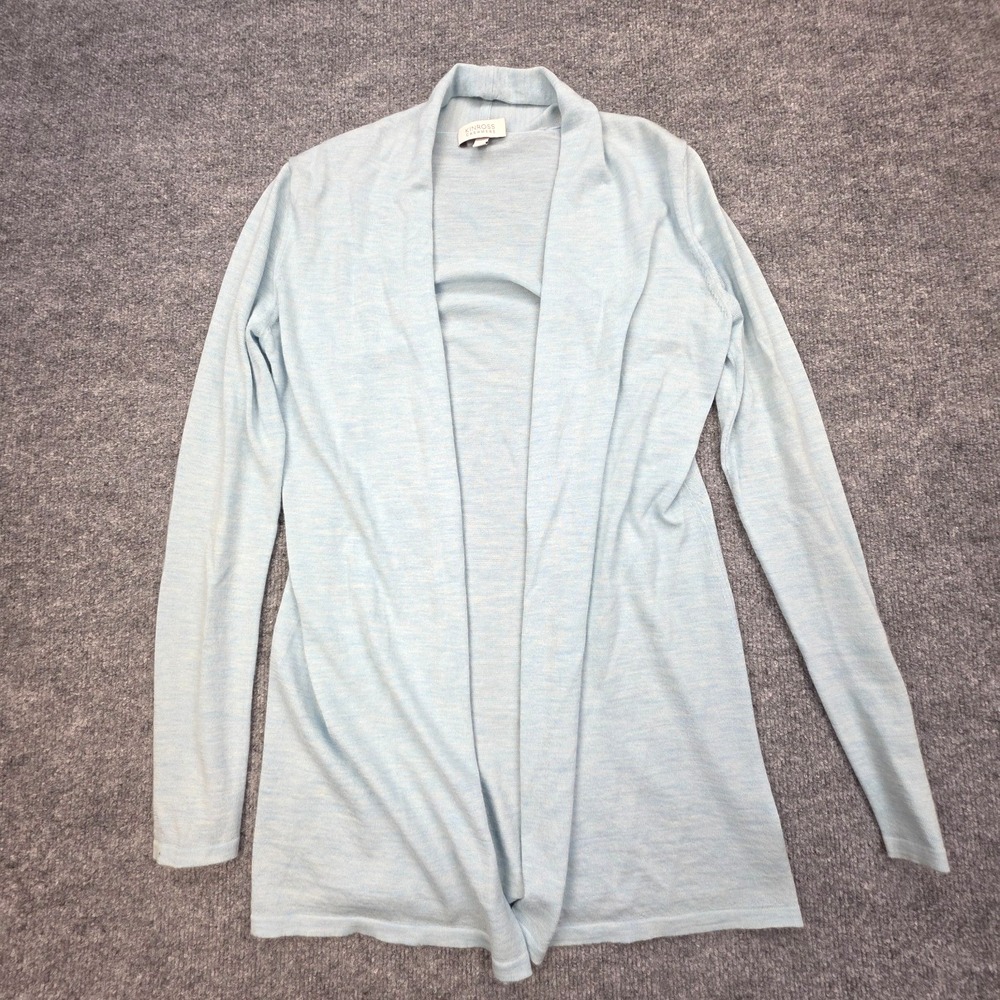Kinross Cashmere Cardigan Women's Small Blue Long Sleeve Open Knit